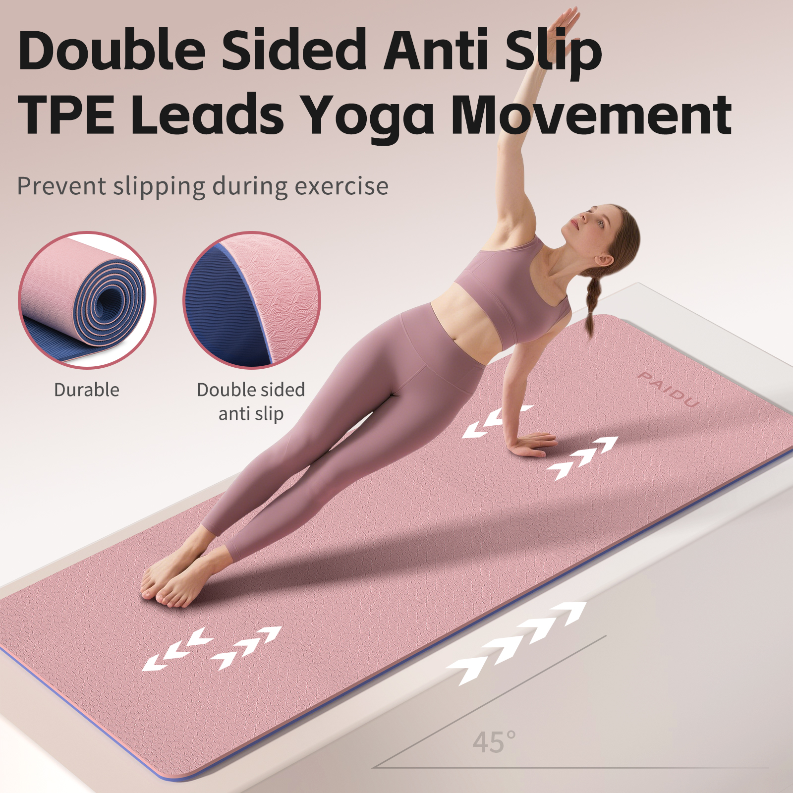 Yoga Mat 8mm Super Thick TPE Fitness Mat | SGS Certified | Non-Slip, Odorless & Tear-Resistant | Unisex with Strap | for Yoga, Pilates, Meditation & Home Workouts Visit the PAIDU Store