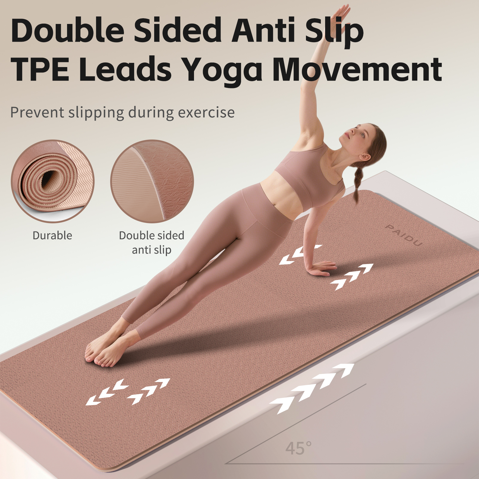 Yoga Mat 8mm Super Thick TPE Fitness Mat | SGS Certified | Non-Slip, Odorless & Tear-Resistant | Unisex with Strap | for Yoga, Pilates, Meditation & Home Workouts Visit the PAIDU Store