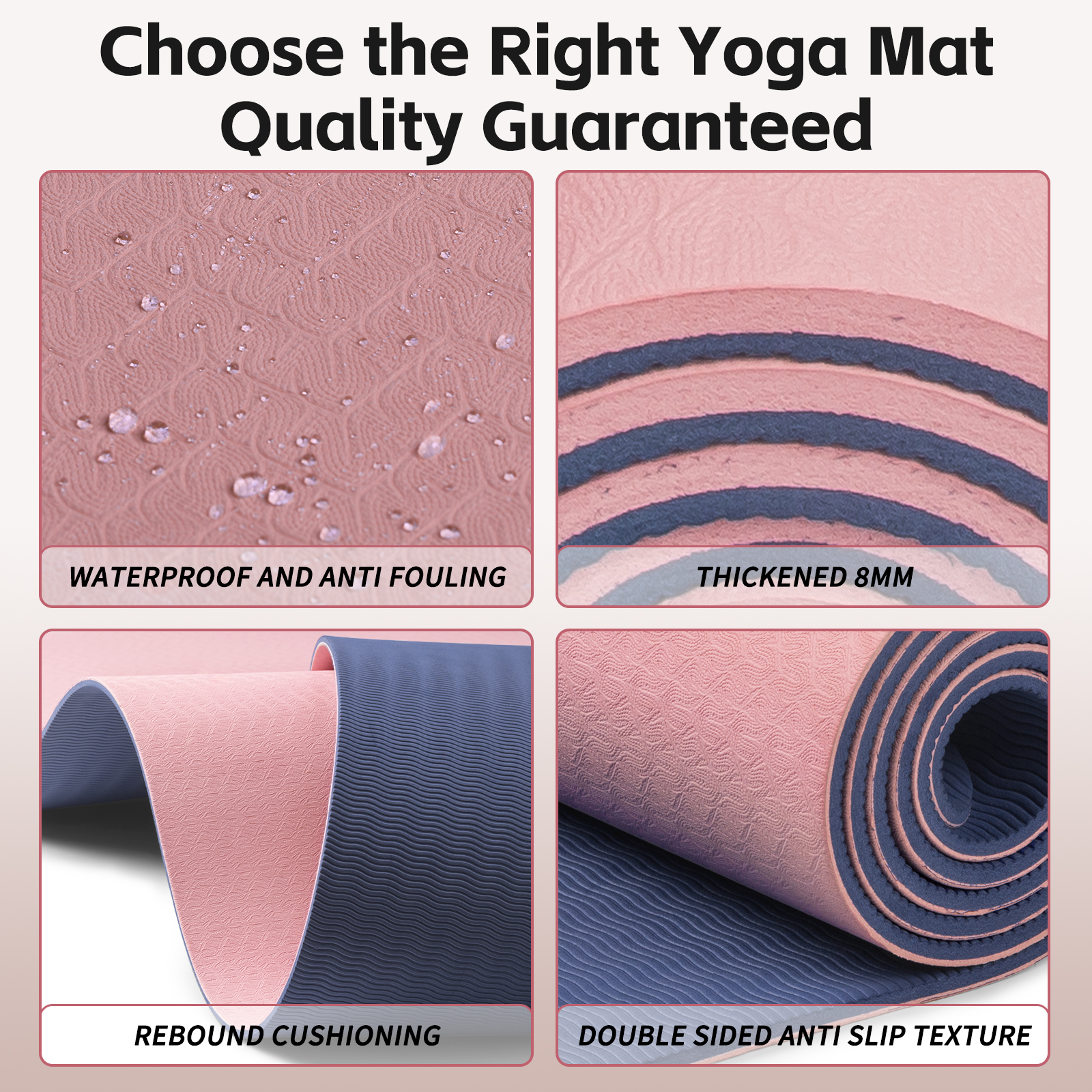 Yoga Mat 8mm Super Thick TPE Fitness Mat | SGS Certified | Non-Slip, Odorless & Tear-Resistant | Unisex with Strap | for Yoga, Pilates, Meditation & Home Workouts Visit the PAIDU Store