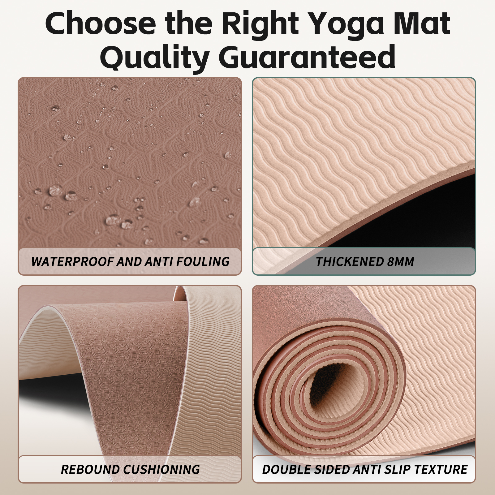 Yoga Mat 8mm Super Thick TPE Fitness Mat | SGS Certified | Non-Slip, Odorless & Tear-Resistant | Unisex with Strap | for Yoga, Pilates, Meditation & Home Workouts Visit the PAIDU Store