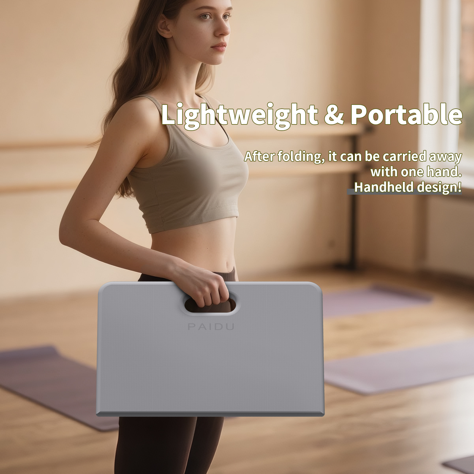 Yoga Knee Pad - 1 Inch Thick with Extra Cushioning, Pain-Free for Knees, Elbows, Wrists and Back | Foldable and Multi-Functional, Suitable for Home Gym, Pilates, Plank, Abdominal Training Fitness Mat