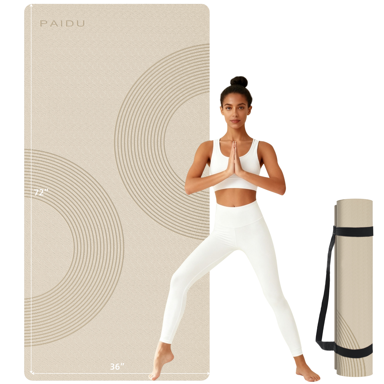 Large Yoga Mat, 72" x 36" x 2/5"（10MM） Thick Non-Slip Exercise Mat, SGS-Certified POE Material, Ideal for Home Gym, Yoga, Pilates, Fitness Workouts & Floor Mat