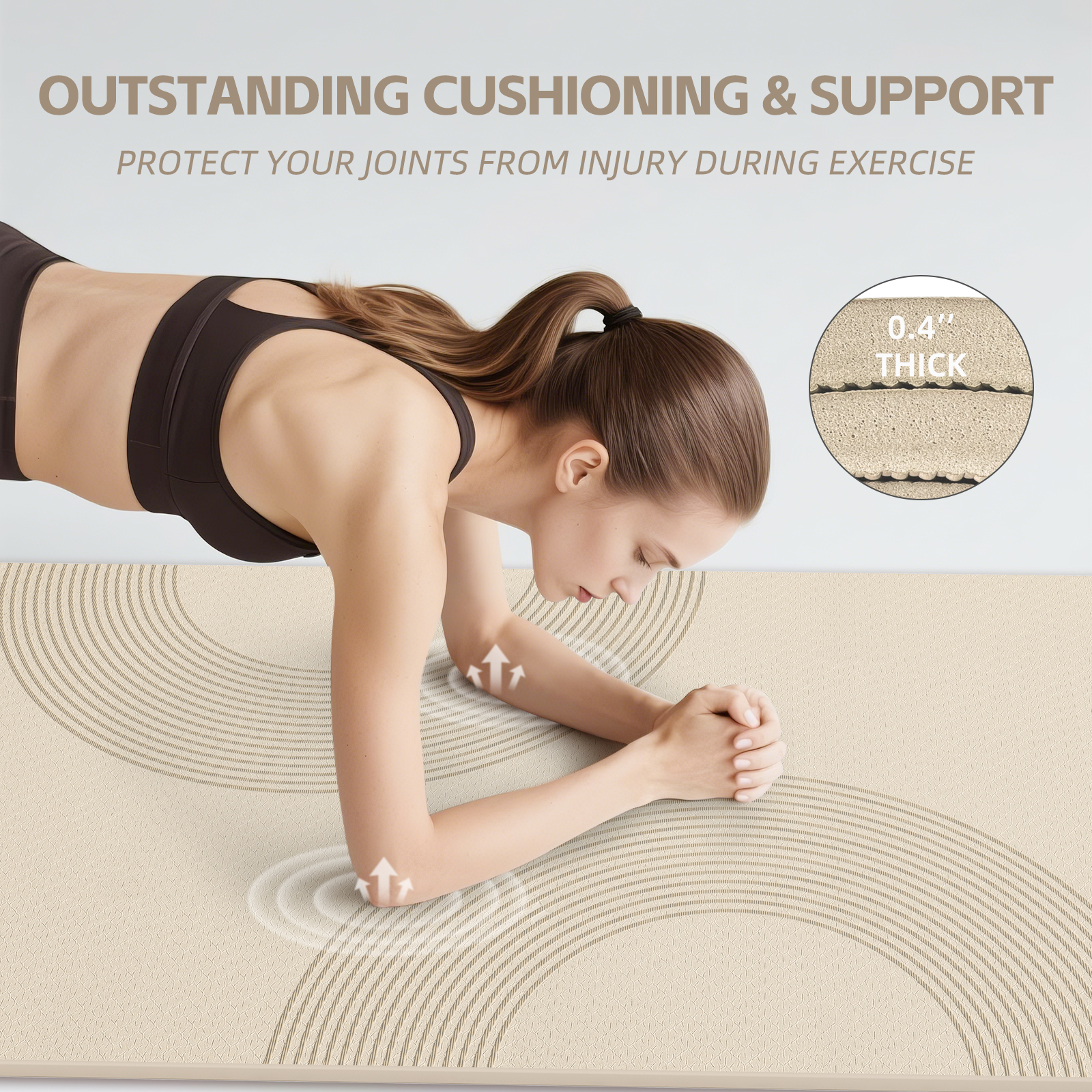 Large Yoga Mat, 72" x 36" x 2/5"（10MM） Thick Non-Slip Exercise Mat, SGS-Certified POE Material, Ideal for Home Gym, Yoga, Pilates, Fitness Workouts & Floor Mat