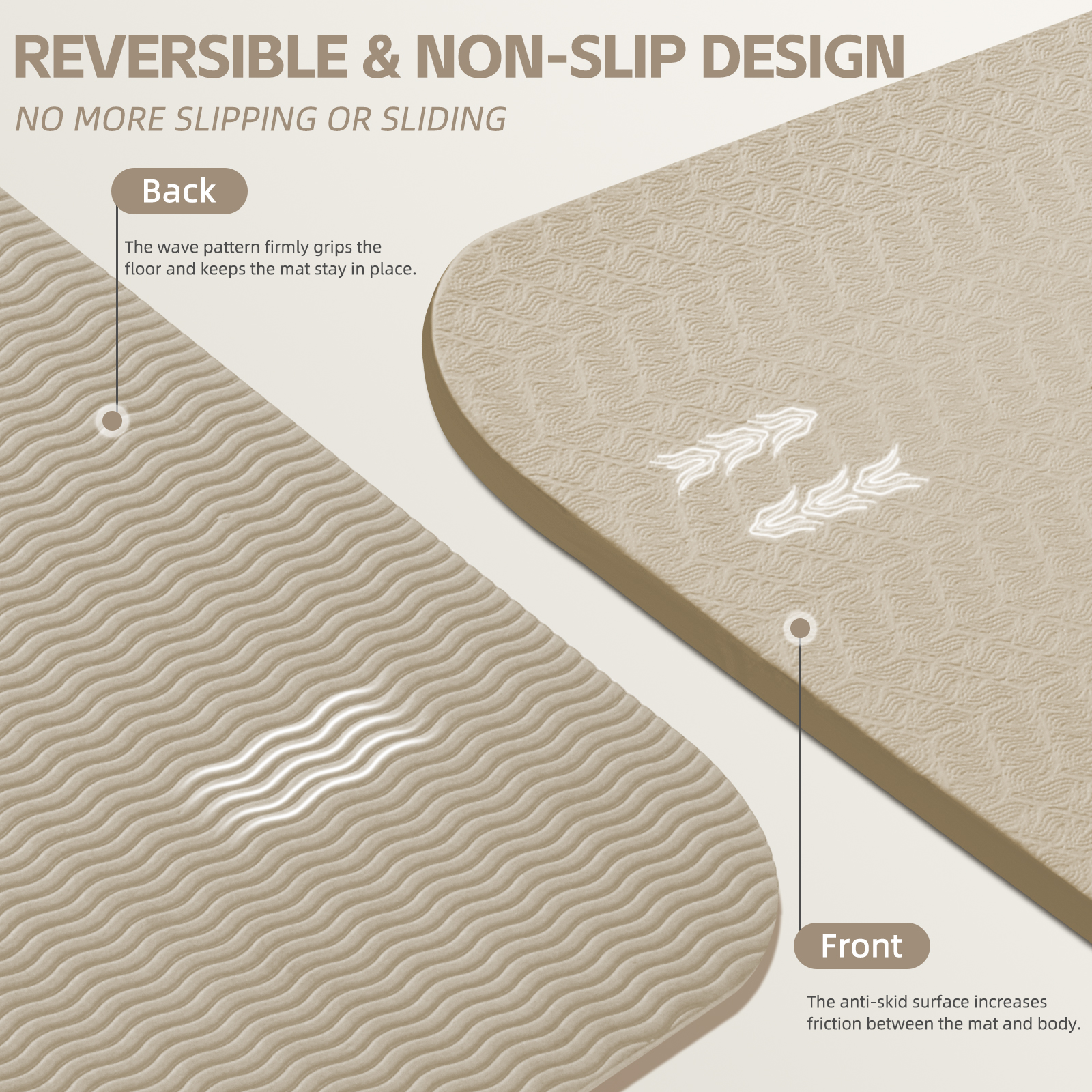 Large Yoga Mat, 72" x 36" x 2/5"（10MM） Thick Non-Slip Exercise Mat, SGS-Certified POE Material, Ideal for Home Gym, Yoga, Pilates, Fitness Workouts & Floor Mat