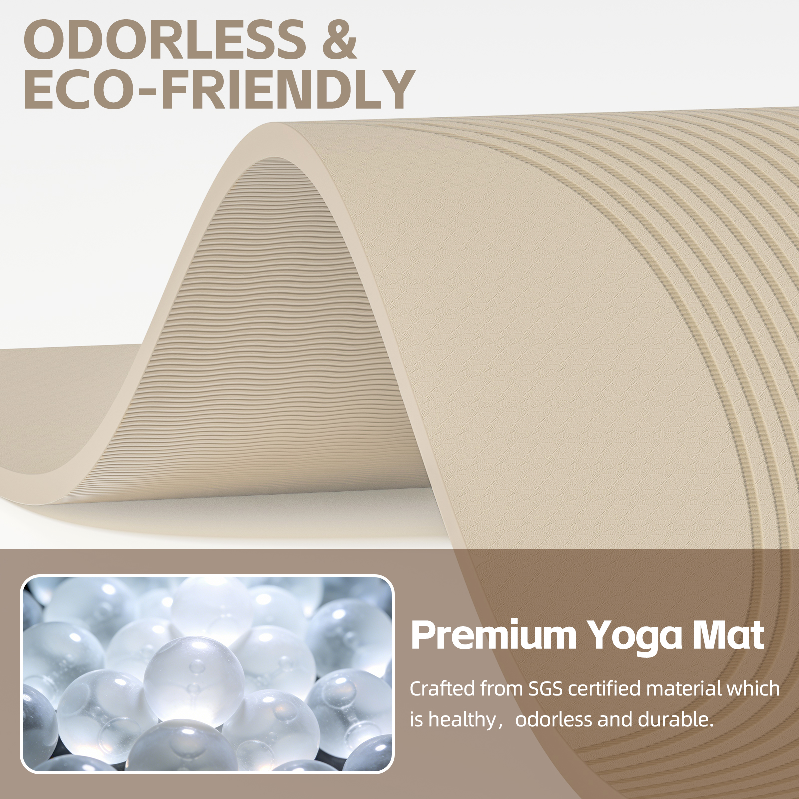 Large Yoga Mat, 72" x 36" x 2/5"（10MM） Thick Non-Slip Exercise Mat, SGS-Certified POE Material, Ideal for Home Gym, Yoga, Pilates, Fitness Workouts & Floor Mat