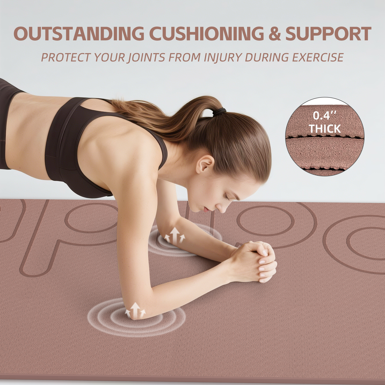 Large Yoga Mat, 72" x 36" x 2/5"（10MM） Thick Non-Slip Exercise Mat, SGS-Certified POE Material, Ideal for Home Gym, Yoga, Pilates, Fitness Workouts & Floor Mat