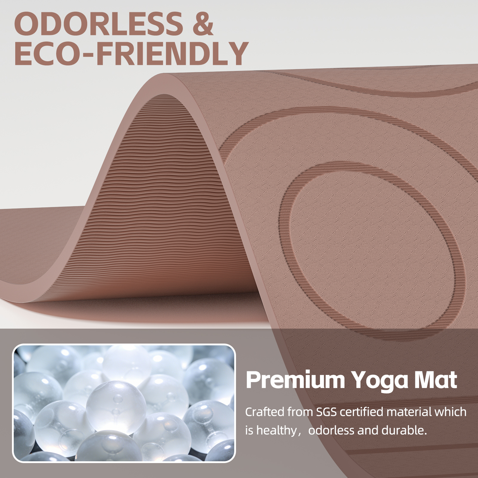 Large Yoga Mat, 72" x 36" x 2/5"（10MM） Thick Non-Slip Exercise Mat, SGS-Certified POE Material, Ideal for Home Gym, Yoga, Pilates, Fitness Workouts & Floor Mat