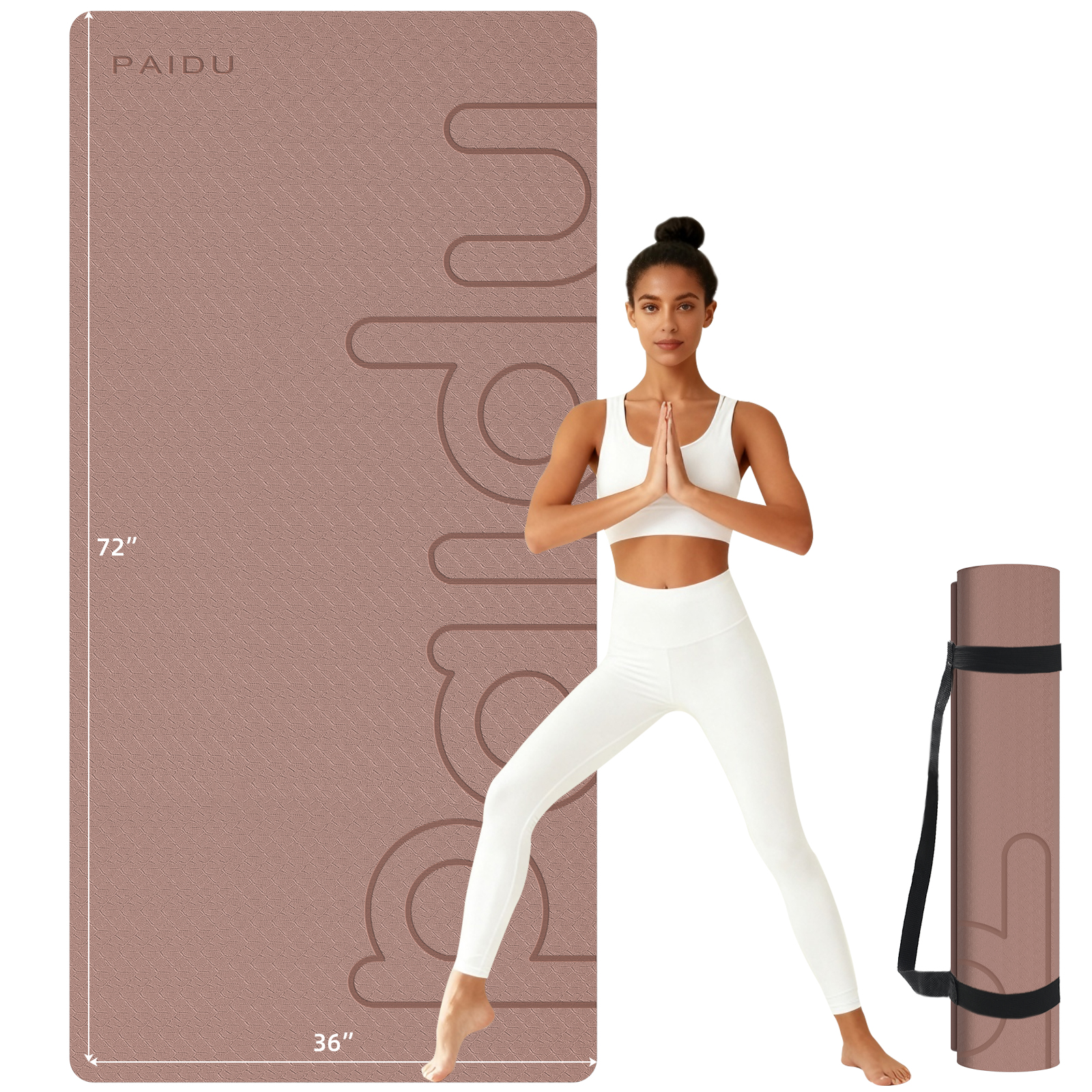 Large Yoga Mat, 72" x 36" x 2/5"（10MM） Thick Non-Slip Exercise Mat, SGS-Certified POE Material, Ideal for Home Gym, Yoga, Pilates, Fitness Workouts & Floor Mat