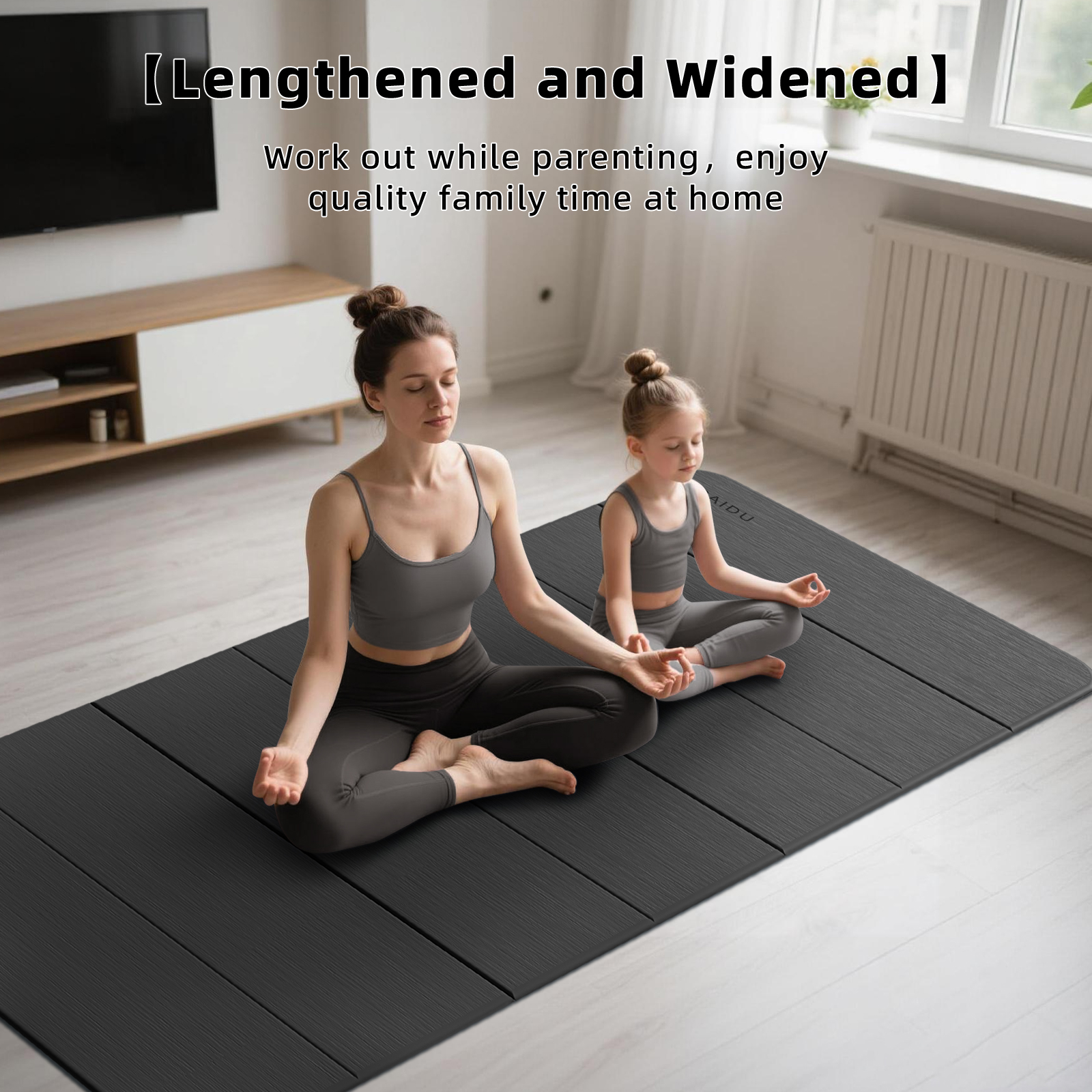 Foldable Yoga Mat thick- 2/5" (10MM) TPE Non-Slip Design, Quick Fold，Easy Storage, 75x40 Extra Long/Wide for Indoor Yoga, Pilates and Outdoor Travel Workouts